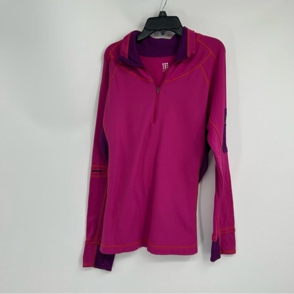 Title Nine Pink & Purple Quarter Zip‎ Pullover Sweatshirt Size Large